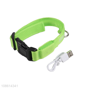 Good quality adjustable waterproof rechargeable led dog collar pet supplies