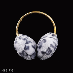 Hot sale fashionable leopard print fluffy ear warmer winter ear muffs