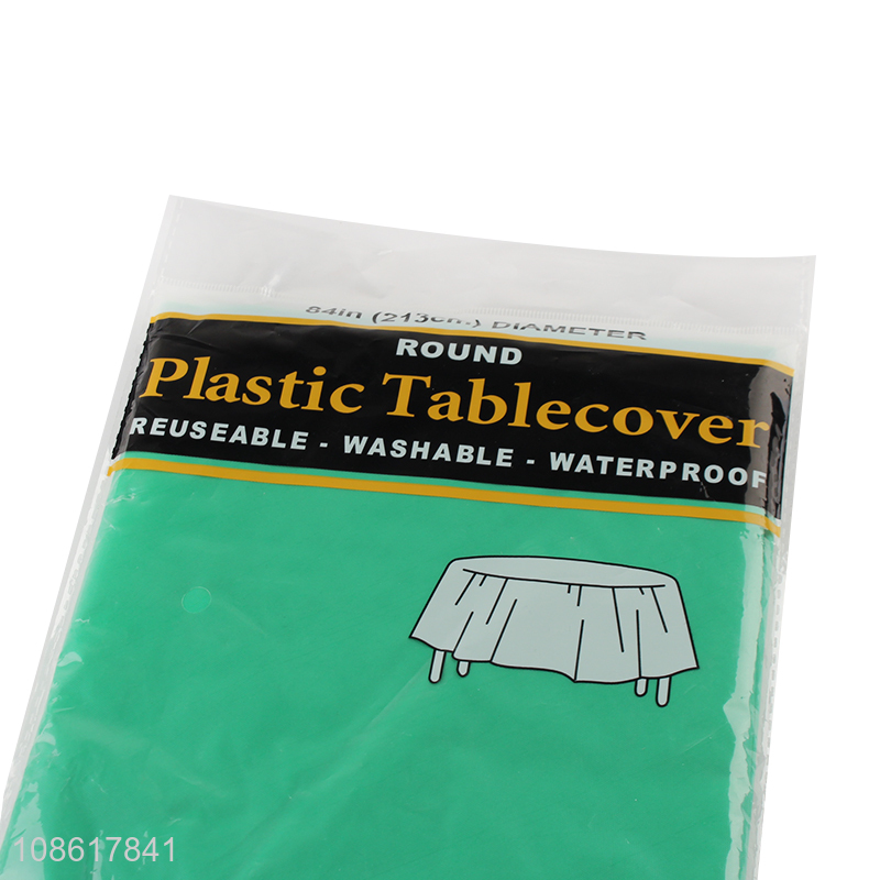 Popular products reusable waterproof round plastic table cover