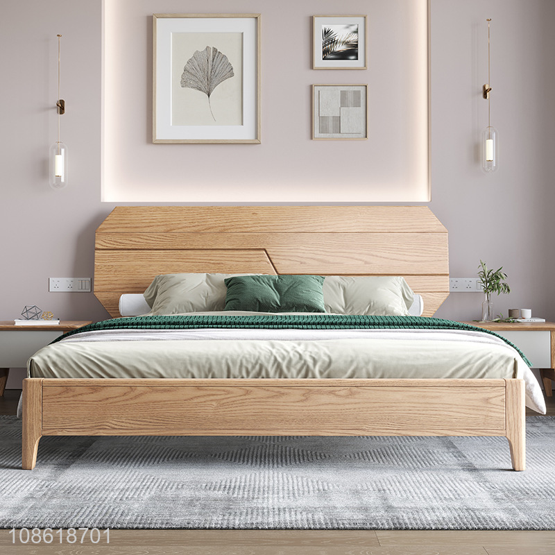 Popular products bedroom furniture modern simple solid wood bed