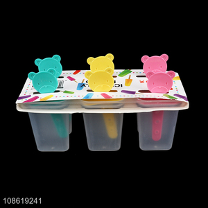 Online wholesale 6-cavity food grade ice pop maker plastic popsicle molds
