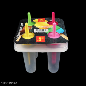 Best selling 4-cavity food grade ice pop maker plastic popsicle molds