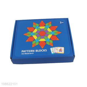 Hot selling 155pcs tangram puzzle geometric wooden montessori toys
