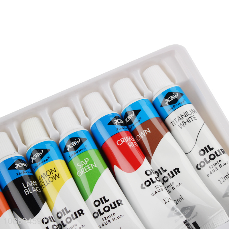 Hot selling 12 tubes non-toxic oil paints for canvas painting