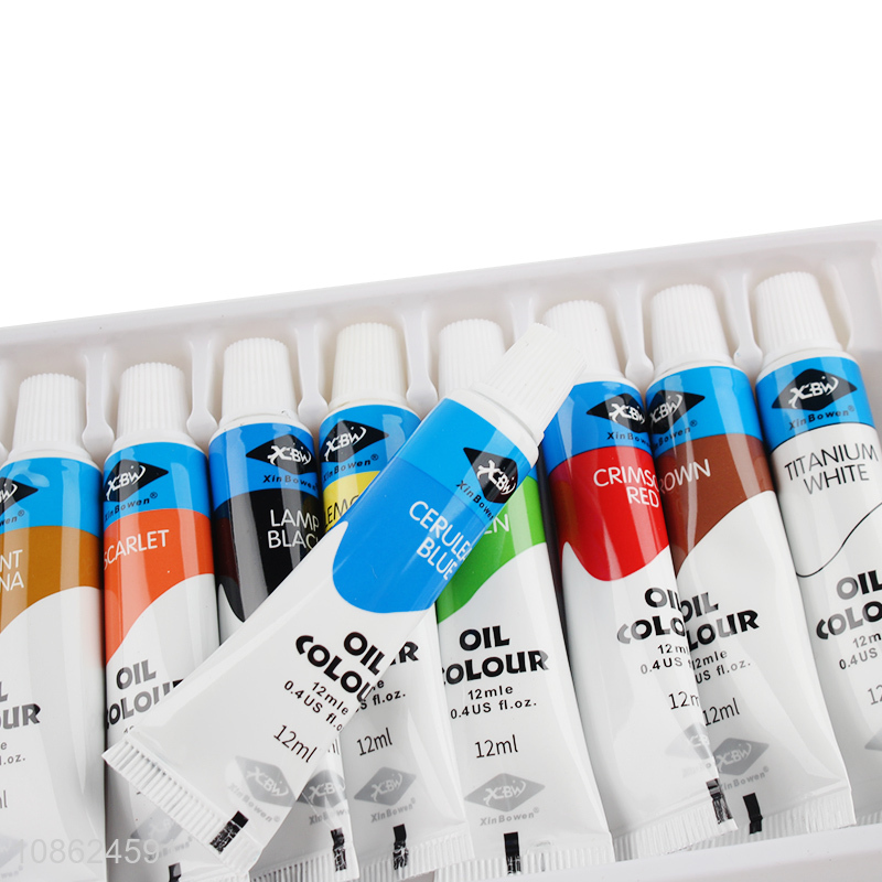 Hot selling 12 tubes non-toxic oil paints for canvas painting