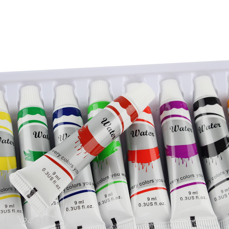 Wholesale 12pcs 9ml non-toxic water color paints for children painting