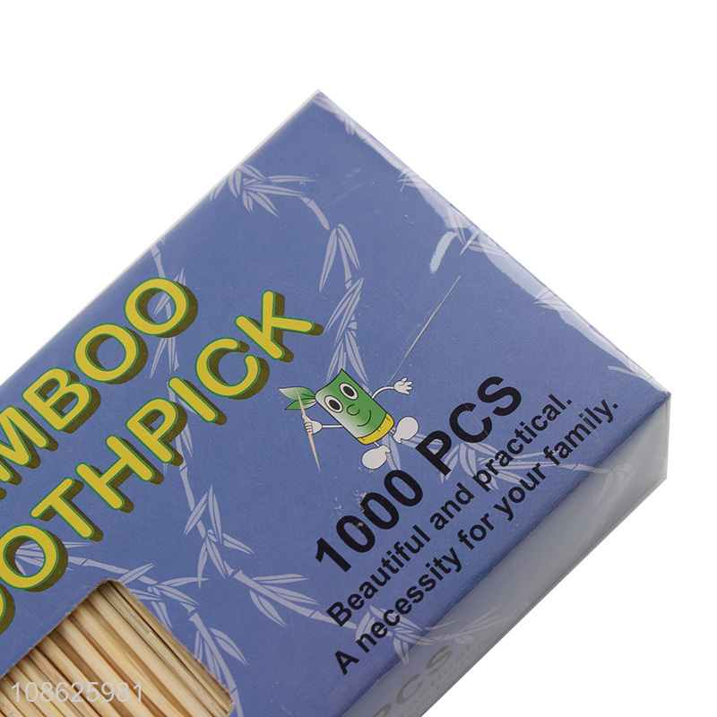 Wholesale 1000pcs natural disposable double-pointed bamboo toothpicks
