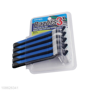 Factory price 4pcs triple blade disposable manual razor for men