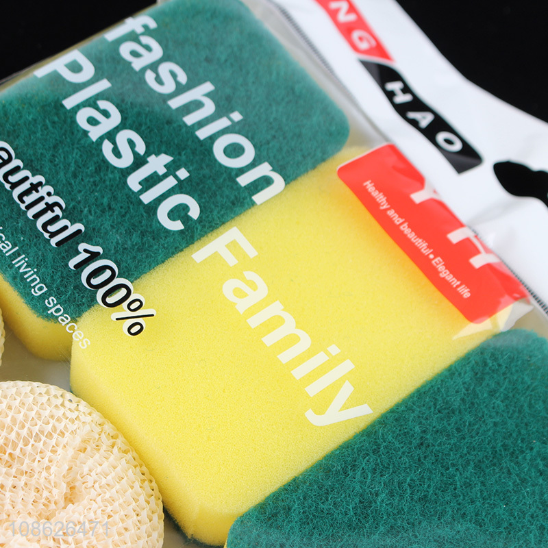 Top quality plastic cleaning sponge set kitchen cleaning kit