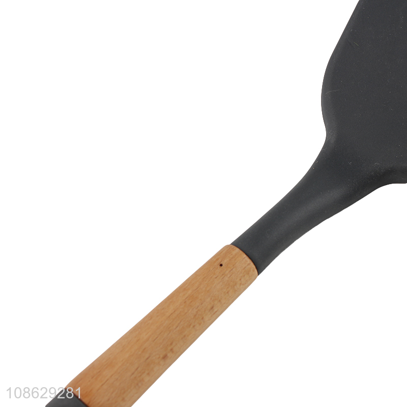Factory price wooden handle silicone spatula kitchen cooking tools