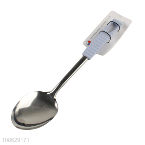 New poduct stainless steel rice spoon with straw fiber handle