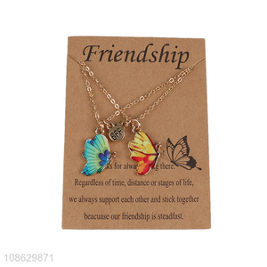 Popular products creative butterfly pendant alloy couple friendship necklace