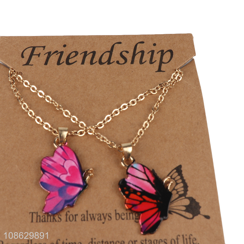 Most popular jewelry accessories alloy butterfly pendant necklace