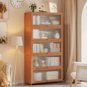 China wholesale household bamboo bookcase storage cabinet