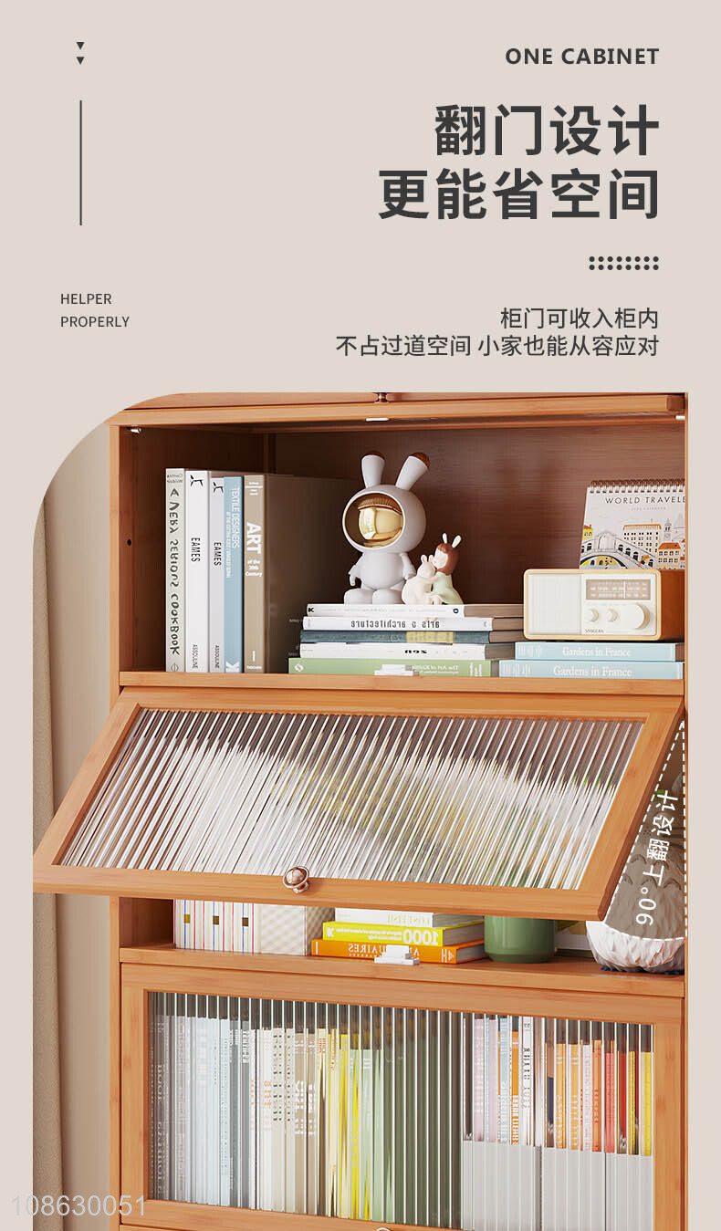China wholesale household bamboo bookcase storage cabinet