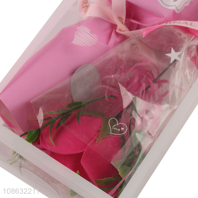 Factory price artificial bouquet soap rose flower gift box Valentines gift