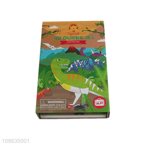Online wholesale dinosaur series painting drawing toy with watercolor pens