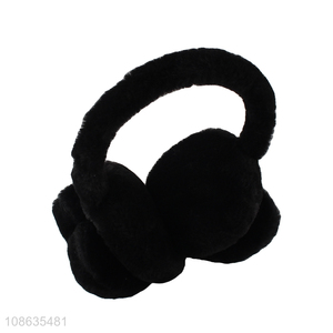 Top quality black winter warm plush earmuffs for ear protection