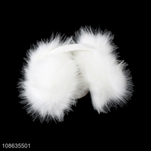 Latest products white plush warm earmuffs for sale