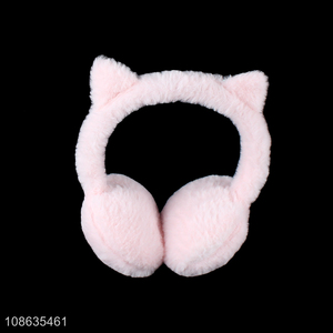Most popular pink winter warm plush earmuffs for girls