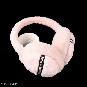 Top quality pink soft warm winter plush earmuffs