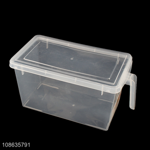 Wholesale clear airtight plastic kitchen food container with lid & handle