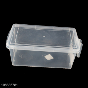 Wholesale clear plastic fridge food container food storage box with handle