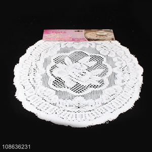 Latest products round 2pcs lace table mats place mats for sale