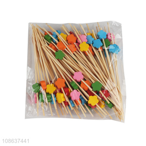 High quality 50pcs disposable bamboo fruit picks for home & party