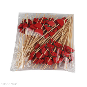 High quality 50pcs natural bamboo cocktail toothpicks fruit picks
