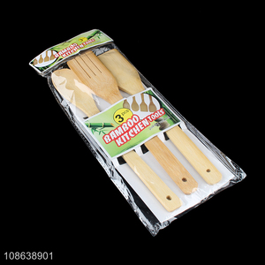 Low price small bamboo spoon three-piece set for sale