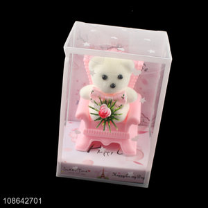Wholesale cute cartoon bear artificial flower plastic craft ornaments