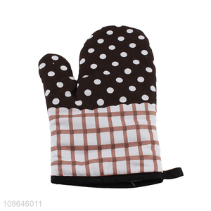 Good quality non-slip heat resistant thick cotton oven mitt glove