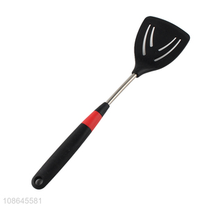 Good quality heat resistant non-stick silicone slotted frying spatula