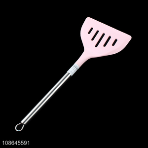 Wholesale food grade silicone slotted frying spatula cooking tools