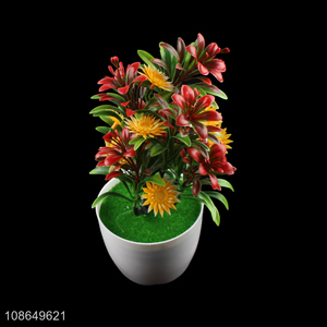 Wholesale decorative fake flower bonsai potted artificial flower for home decor