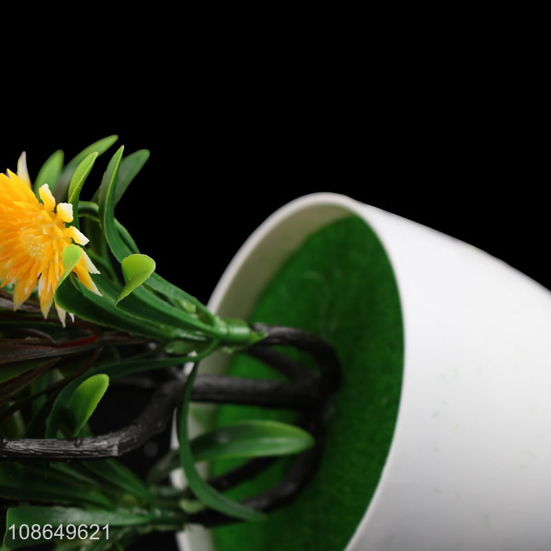 Wholesale decorative fake flower bonsai potted artificial flower for home decor