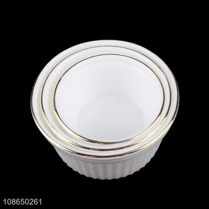 New product wavy glass bowl break resistance opal glass dinnerware