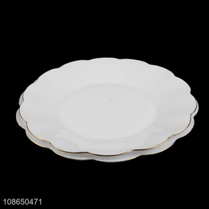Top quality wave gold rim opal glass plate for tableware