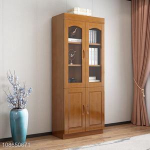 Top selling bedroom furniture solid wood bookcase dust-proof bookcase