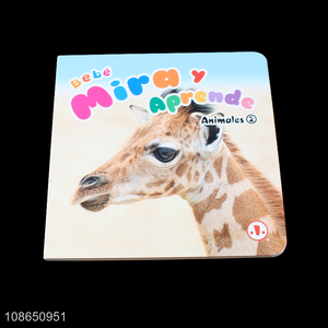 Hot Selling Educational Spanish Animal Themed Baby Cognition Book For Kids