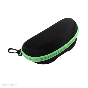 Good quality portable zippered glasses box sunglasses case with hook