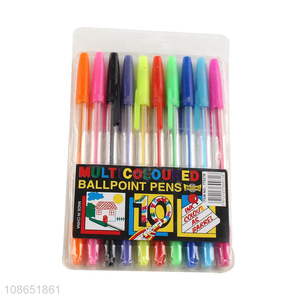 Top products 10pcs multicolored ballpoint pen set for painting