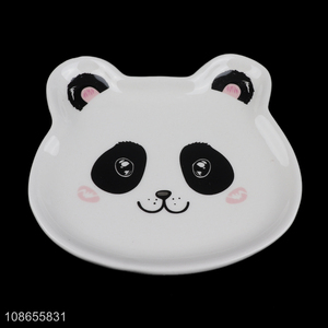 New product cute cartoon panda ceramic dining plate for kids children