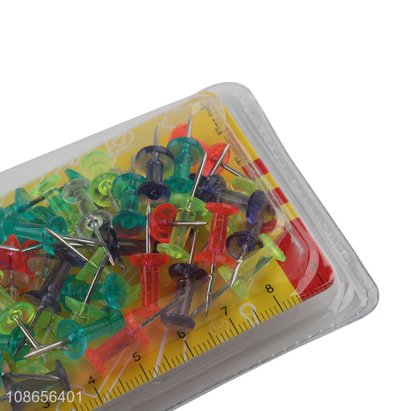 Factory supply school office stationery 50pcs pushpins set for sale