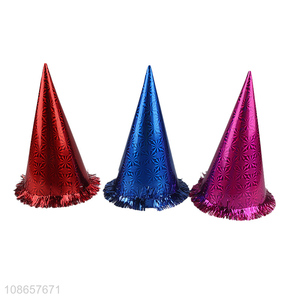 Good quality laser birthday party hats cone hats for adults & kids