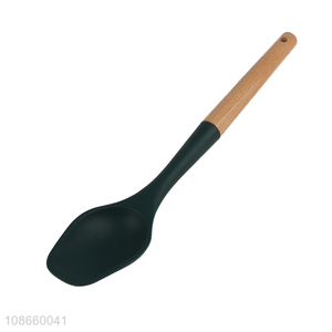 Wholesale wooden handle food grade flexible silicone spatula kitchen tools