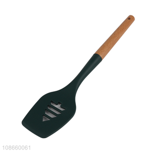 New product wooden handle nonstick nylon slotted spatula kitchen spatula