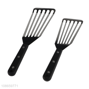 Wholesale slotted fish frying spatula slotted turner with plastic handle