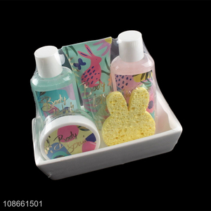 Top quality personal care packages body care set with bath sponge